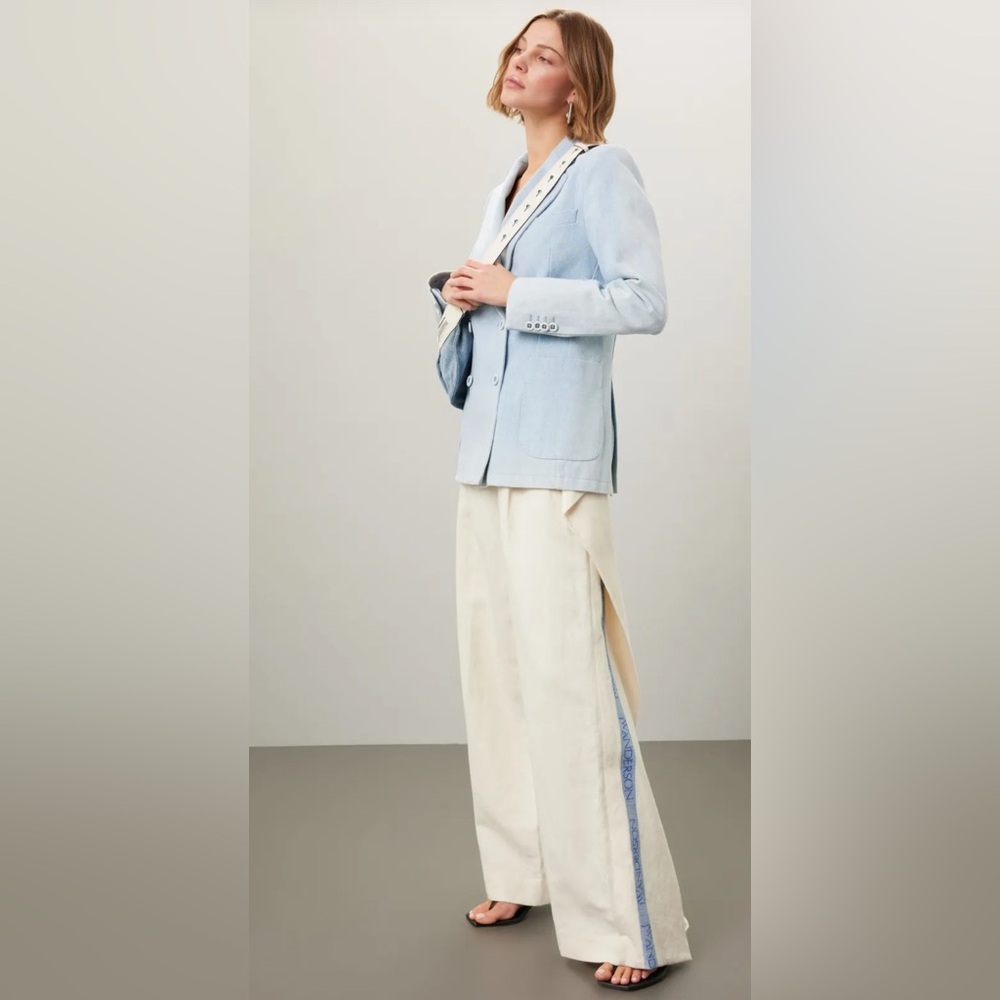 JW Anderson logo-stripe side panel wide leg pants size 4